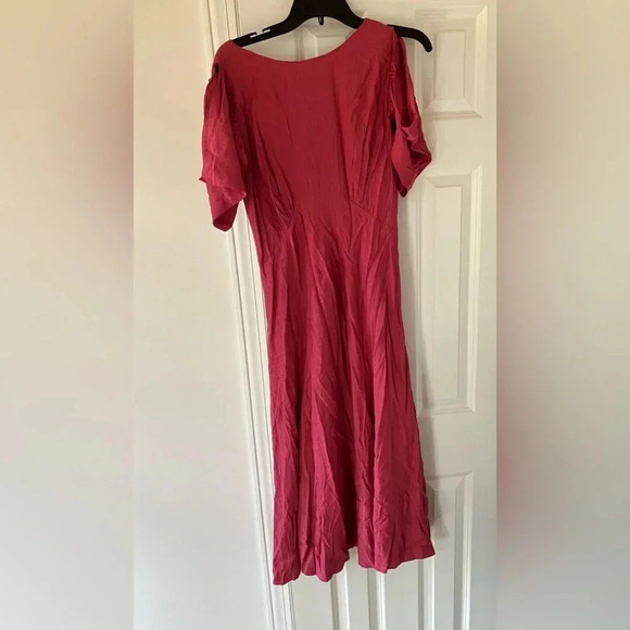 NWT Ted Baker Tulip Pink Paneled Midi Tea Dress - Picture 5 of 10